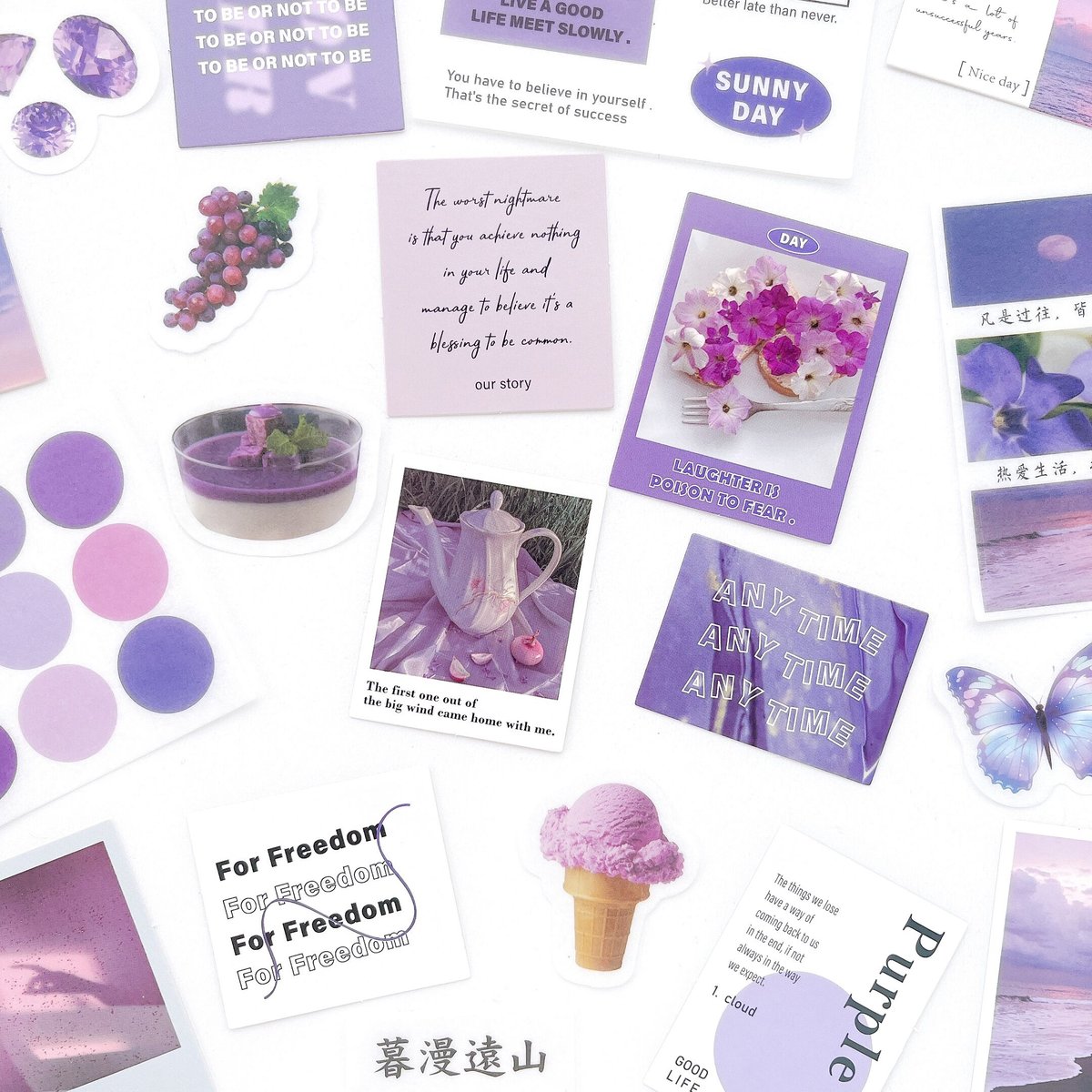 コラージュ素材 シール 20枚set《purple》[F580] | Misty Classi