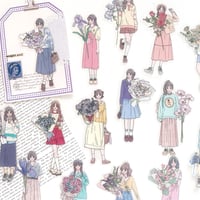 PET 女の子 フレークシール 30枚セット《lavender》 [F669]