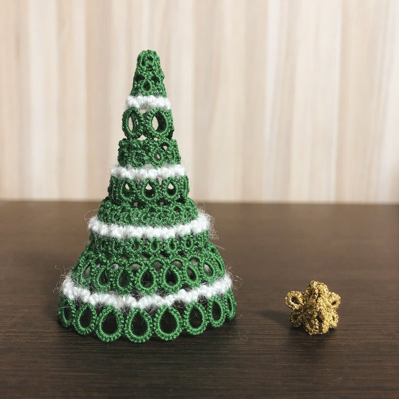 ★陶製★レースクリスマスツリー★グリーン★ お教室課題】ミニクリスマスツリー | フッタリーテッタリー