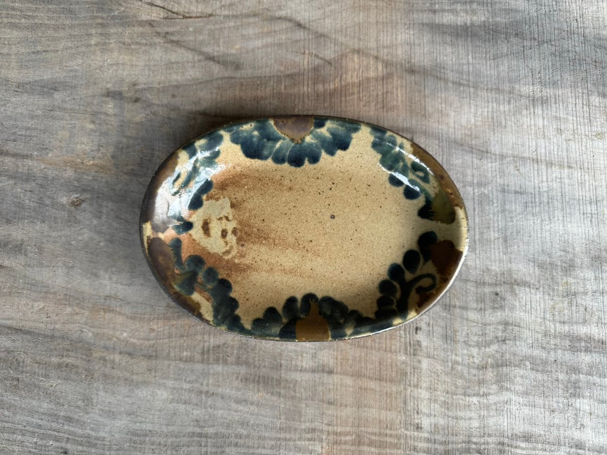 斉山窯　楕円の小皿 斉山窯 蓋付き器 蓋物 2点 2-1 タコ唐草楕円小鉢 |