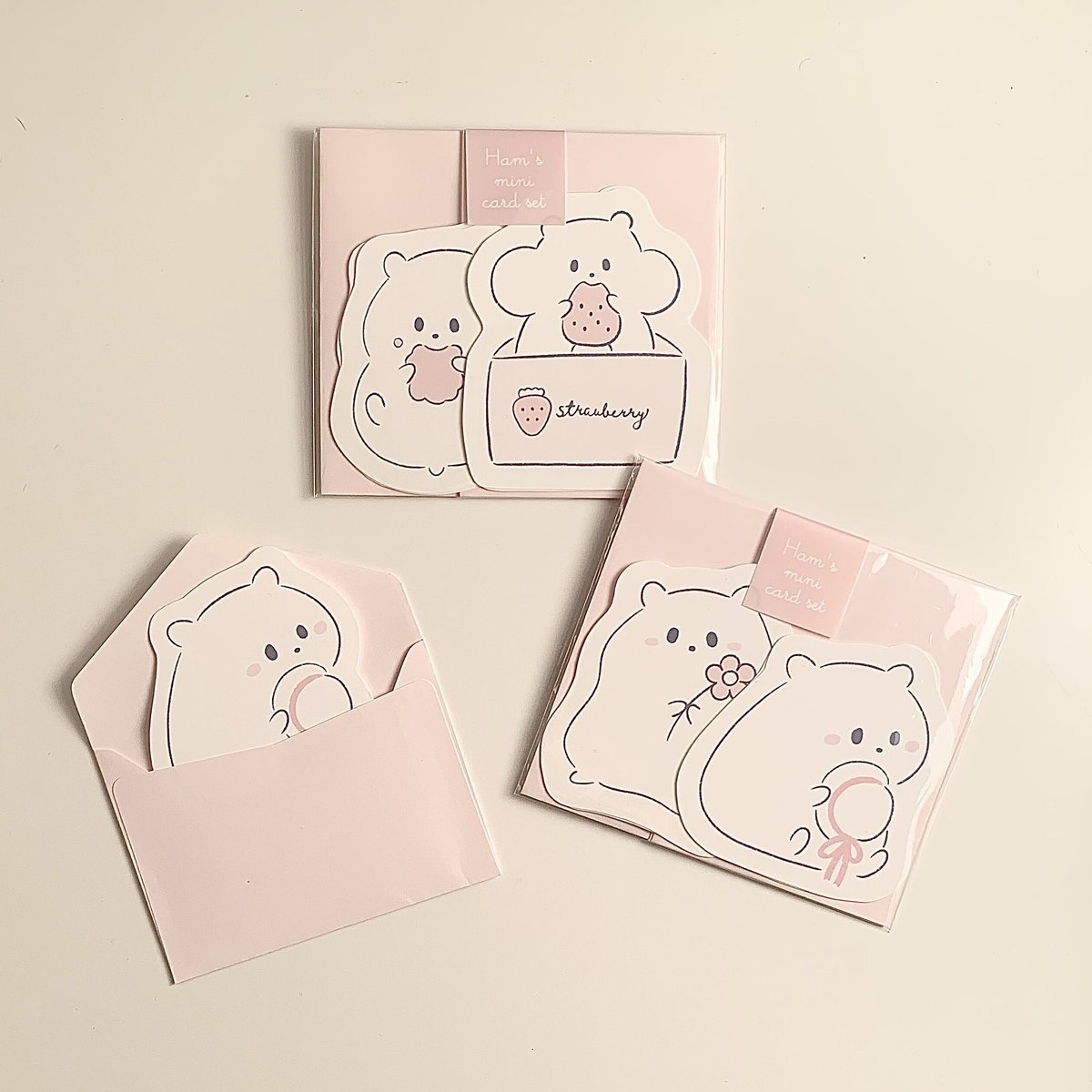 【いむ】小物入れ※メッセージカード はむのミニメッセージカードセット | koguma to hamu shop