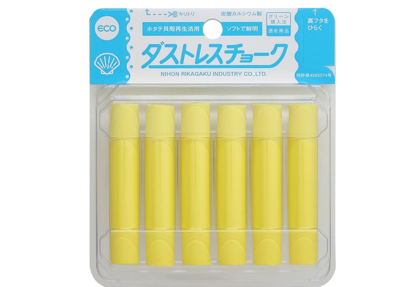チョークレスボード　45×60cm ダストレス太字チョーク白10本入（コーティングなし