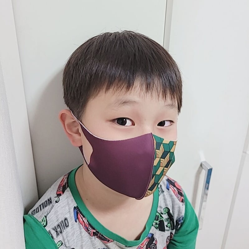 5枚 【夏用マスク】【 立体マスク】 洗えるキッズ 小さめ和柄マスク