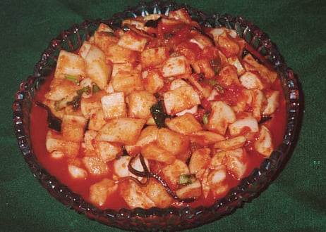 手作りカクテキ/１㎏/国産の新鮮な大根を使用（乳酸菌豊富な発酵食品）/元祖 韓国風味「辛みそ本舗」