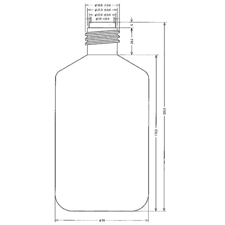ポリ容器 中栓付 1000ml (1L)×20本