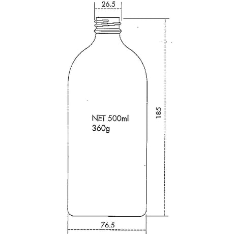遮光瓶 中栓付 褐色 500ml  6本入