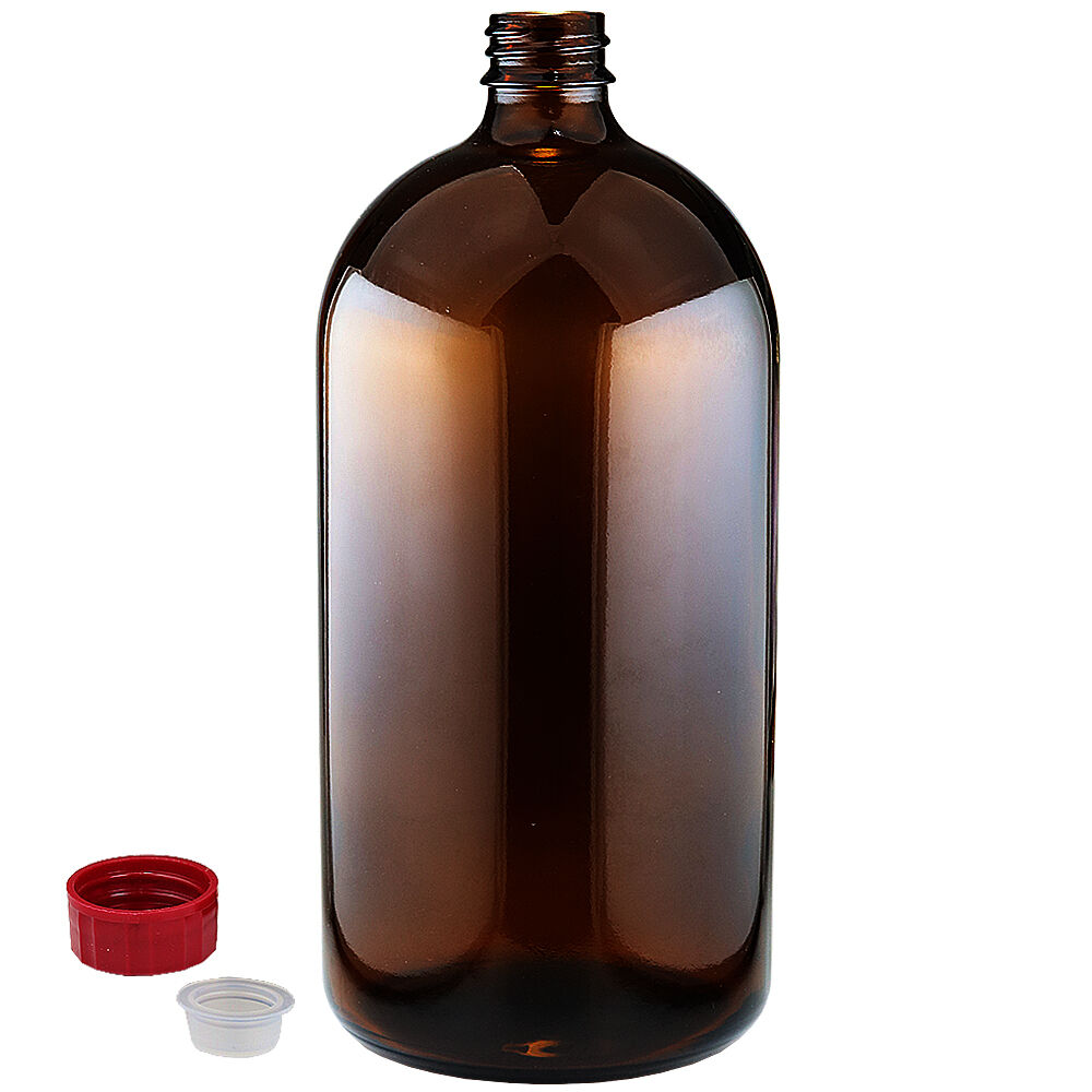遮光瓶 中栓付 褐色 1000ml（1L）15本入 | shopyuwn