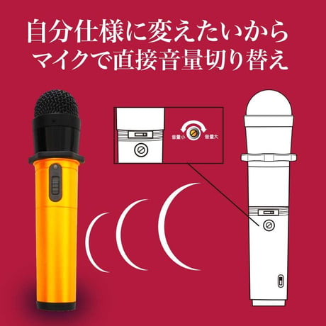 GTM-200set マイマイクPro 充電器セット(マイマイクプロ) ゴールド／ブルー／レッド●カラオケボックス専用