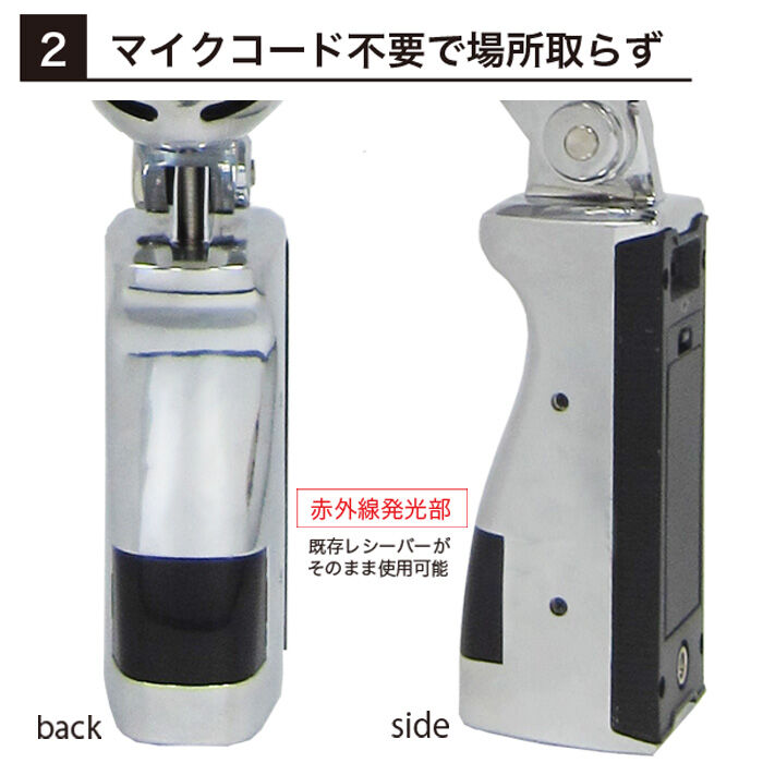 赤外線ワイヤレス・ビンテージマイク・メタルスタンドセット 1ch(2.06