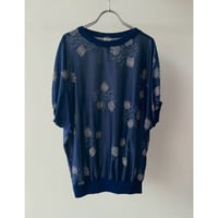 80's Tulip PRINTED SHEER TOP Made in USA