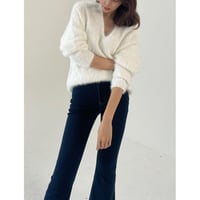 pure white v neck knit