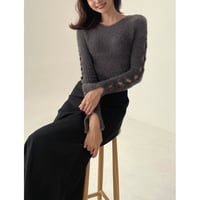 fur button noble knit grey