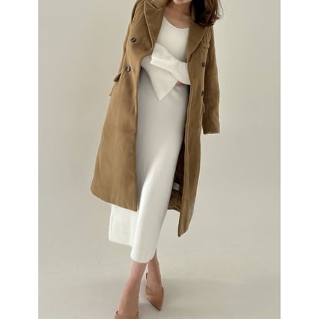 u neck line elegant onepiece beige white