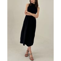 elegant flea nosleeve knit onepiece black