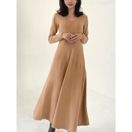 lovan ワンピース v neck knit elegant onepiece