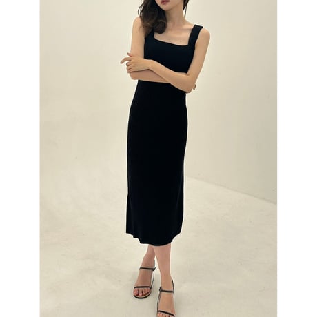 a line rive knit cami onepiece "black"