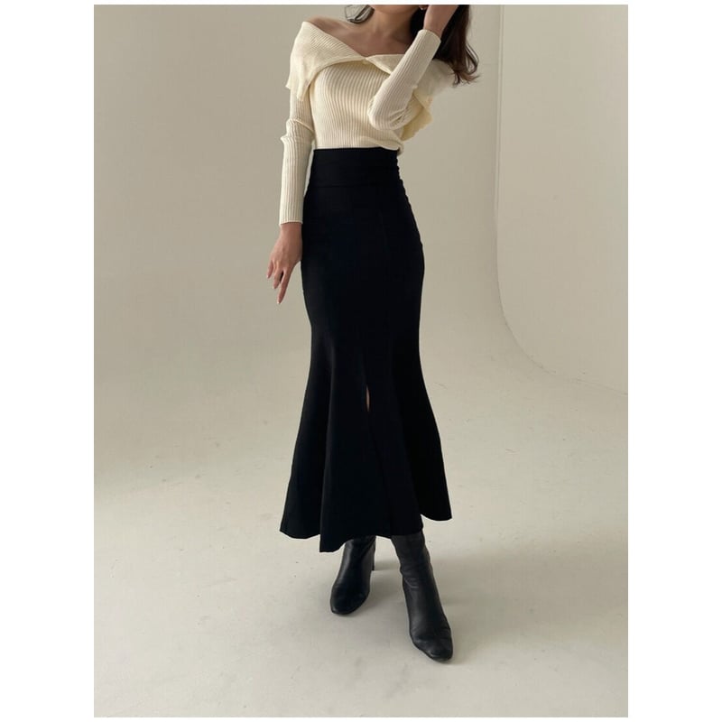 elegance line mermaid skirt ”black