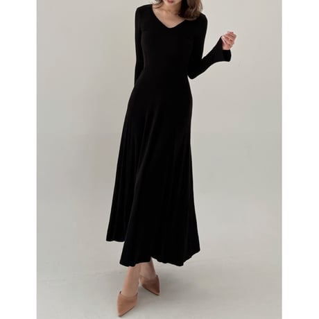 v neck knit elegant onepiece