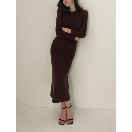 rive knit onepiece ”dark brown"