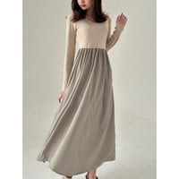 classy material docking onepiece "beige"