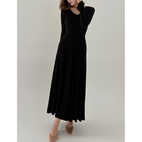 v neck knit elegant onepiece