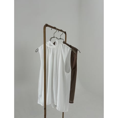 ribon tai shiffon blouse white