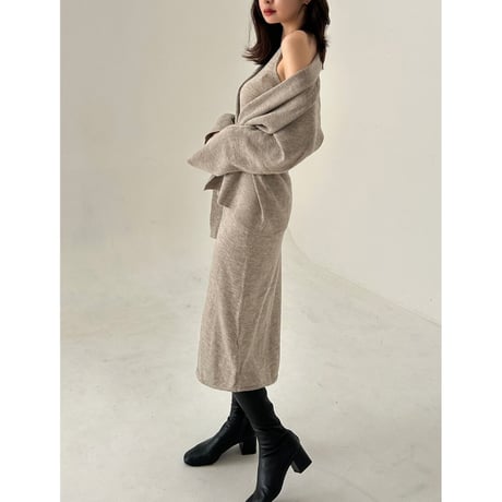 gloss cardigan onepiece set up