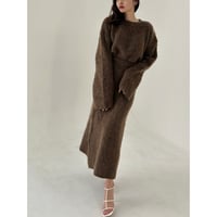 mix yarn knit set up "brown"