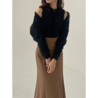 fur put on camisole ensemble "black"