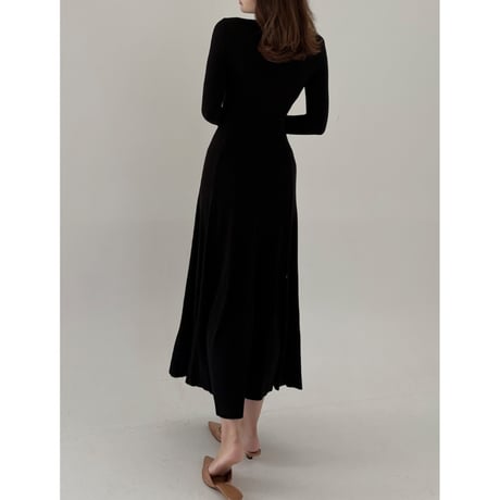 v neck knit elegant onepiece