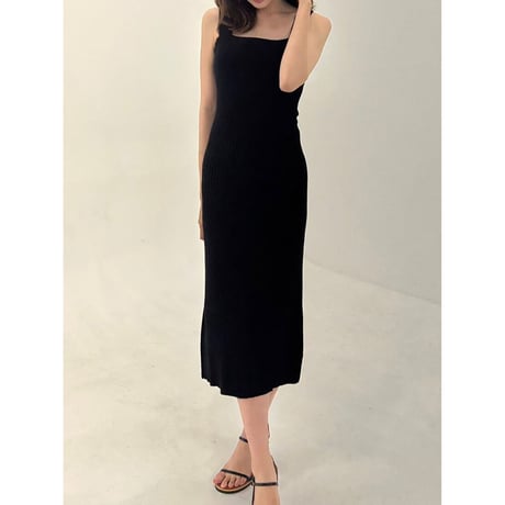 a line rive knit cami onepiece "black"