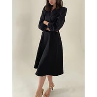 elegant layered collar onepiece  "black"