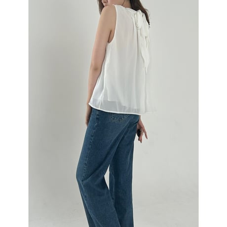 ribon tai shiffon blouse white