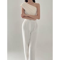 one shoulder cloptop ivory
