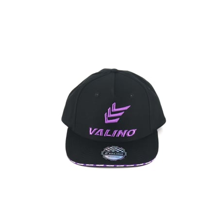 残りあと僅か‼VALINO キャップ BLACK パープル刺繍ロゴ  【VA-CAP-033】