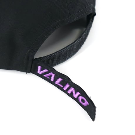 残りあと僅か‼VALINO キャップ BLACK パープル刺繍ロゴ  【VA-CAP-033】