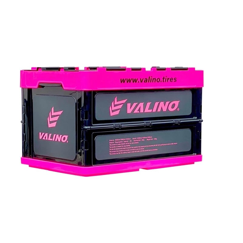 VALINO 折り畳みコンテナBOX BLACK×PINK 48L 【86501929】 |