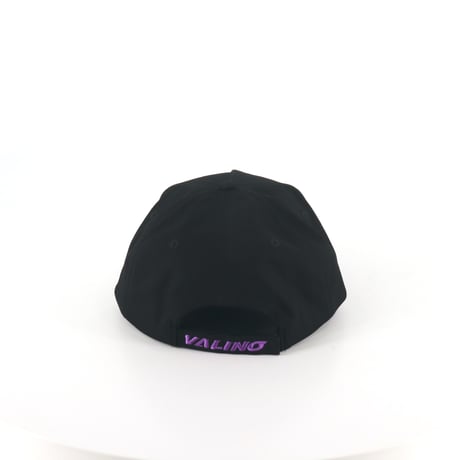 残りあと僅か‼VALINO キャップ BLACK パープル刺繍ロゴ  【VA-CAP-033】
