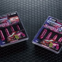 N-STYLE×VALINO コラボ 超超ジュラルミン　アルミレーシングナット ピンク　60mm　4個入りNo317501934