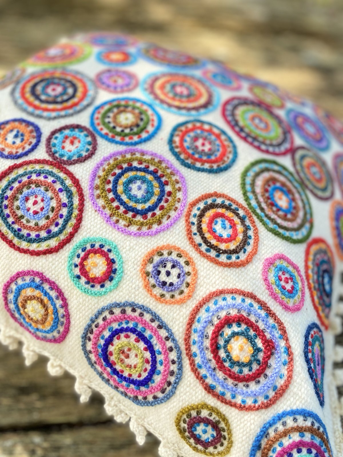 現地購入 ペルー刺繍 アルパカウール クッションカバー 2枚セット