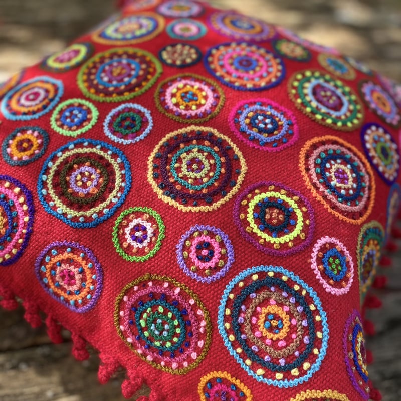 ペルーアルパカウール 手刺繍クッションカバー 3色展開 | MISKY