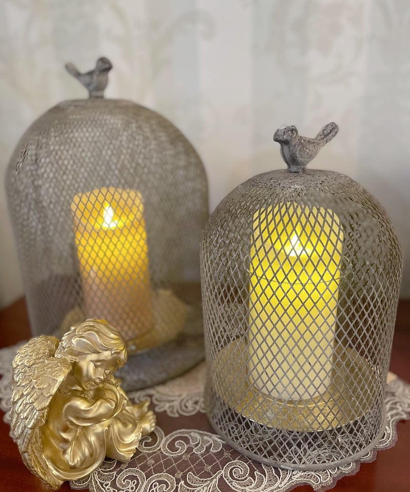 シャビーシック キャンドルホルダー 2個セット | インテリア館