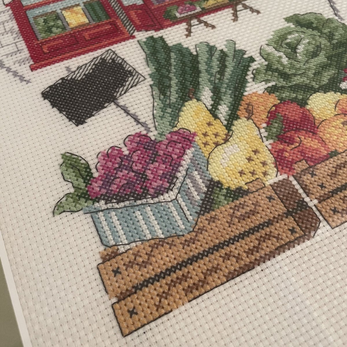 見晴らしの良いカフェ クロスステッチ 完成品 ディメンションズ