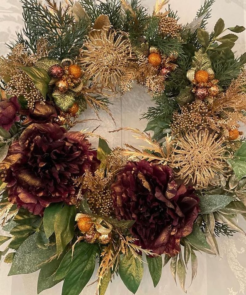 クリスマスダリアリース 231107 | インテリア館 アリス 