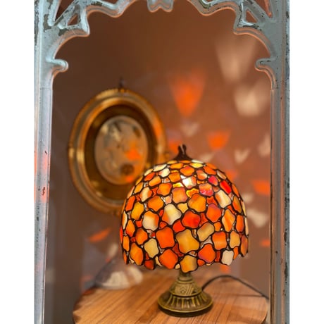 ステンドグラスランプ エゾリス 小鳥のステンドグラス ランプ照明