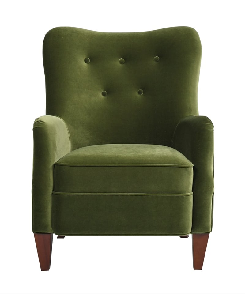 ジェニファーテイラー アームチェア 1人掛け V036 ベロア オリーブ