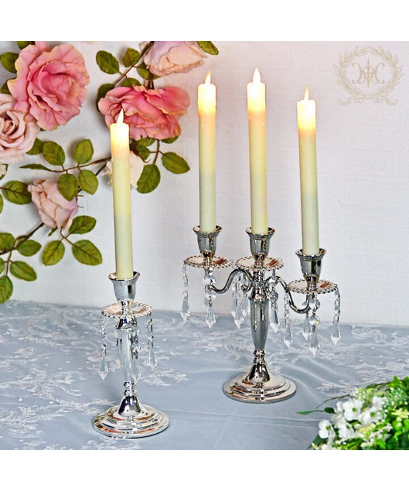 QUEEN ANNE】 薔薇のキャンドルスタンド トリプルホルダー