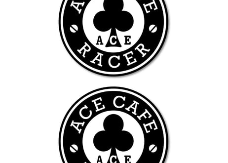 N018DE「ACE CAFE RACER」デカール Racer サークル 45 x 2