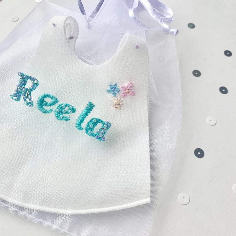 Order Name刺繍】シアー巾着ポーチ＊Mサイズ | S.Art//3291