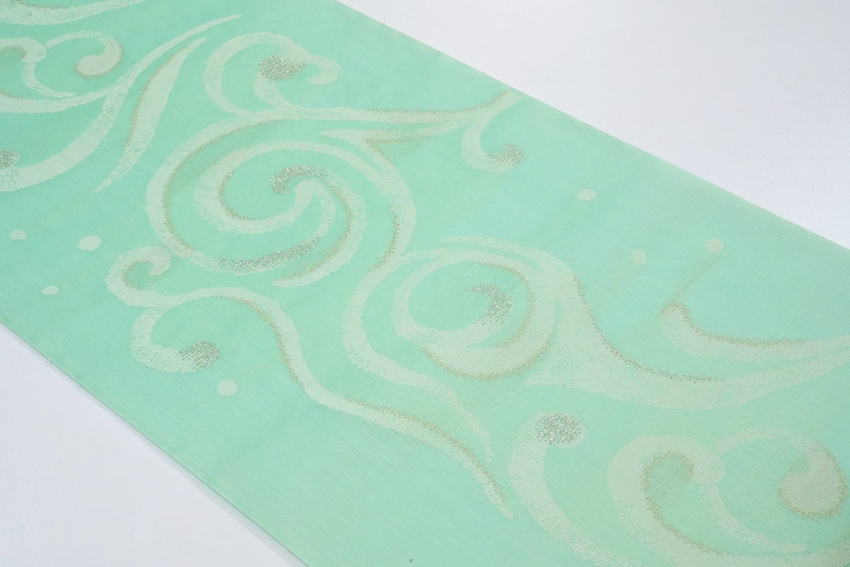 帯屋捨松 名古屋帯 夏帯 正絹 夏九寸(夏名古屋帯)「帯屋捨松・波綾紋」 | MINOKO STORE